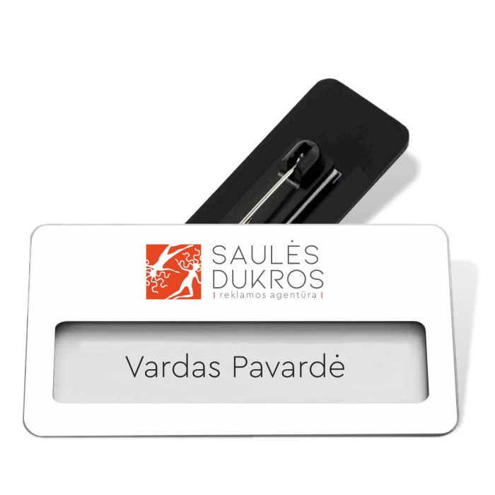 Vardinė plastikinė kortelė su žiogeliu / Identifikatorius. Dekoravimas įskaičiuotas